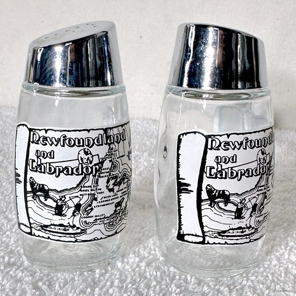Vintage Glass Newfoundland And Labrador Salt & Pepper Shakers